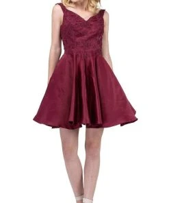 Dancing Queen - 3057 Beaded Lace Sweetheart A-line Homecoming Dress Cocktail Dresses