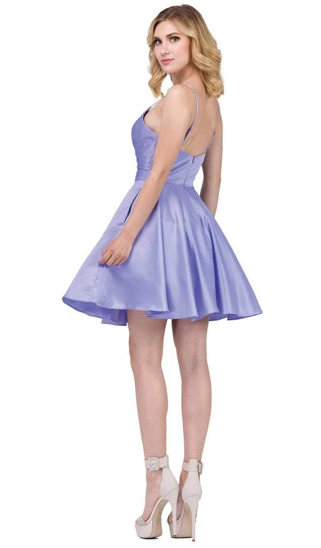 Cocktail Dresses Dancing Queen - 3059 Sleek Pleated Surplice Homecoming Dress 8 Cocktail Dresses Dancing Queen - 3059 Sleek Pleated Surplice Homecoming Dress