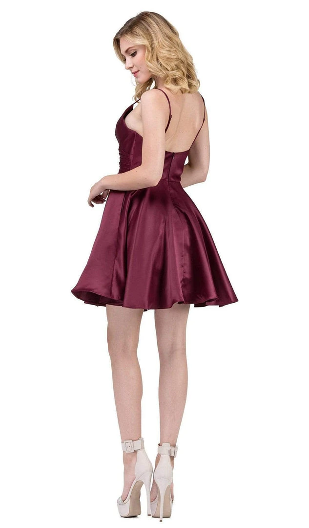 Cocktail Dresses Dancing Queen - 3059 Sleek Pleated Surplice Homecoming Dress 12 Cocktail Dresses Dancing Queen - 3059 Sleek Pleated Surplice Homecoming Dress