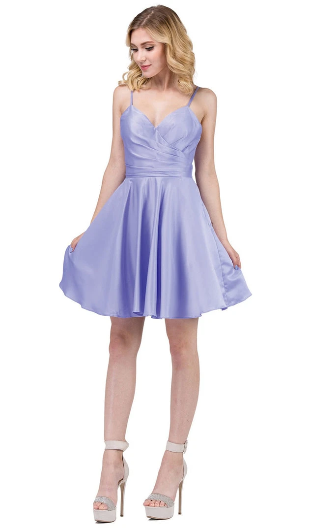 Cocktail Dresses Dancing Queen - 3059 Sleek Pleated Surplice Homecoming Dress 7 Cocktail Dresses Dancing Queen - 3059 Sleek Pleated Surplice Homecoming Dress