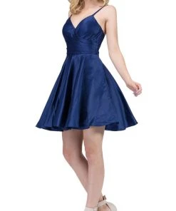 Cocktail Dresses Dancing Queen - 3059 Sleek Pleated Surplice Homecoming Dress 18 Cocktail Dresses Dancing Queen - 3059 Sleek Pleated Surplice Homecoming Dress
