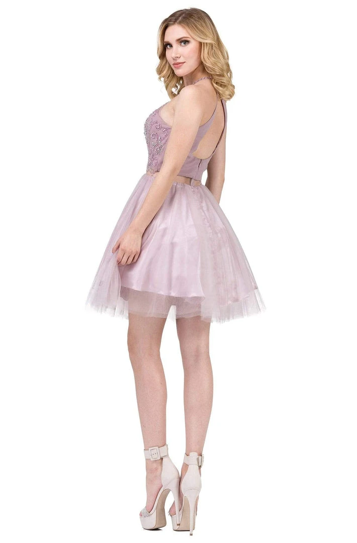Dancing Queen - 3087 Embellished Halter A-Line Cocktail Dress 5 Dancing Queen - 3087 Embellished Halter A-Line Cocktail Dress