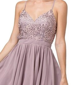 Cocktail Dresses Dancing Queen - 3089 Embroidered V-neck A-line Cocktail Dress