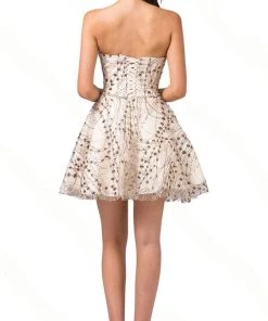 Cocktail Dresses Dancing Queen - 3107 Bead Embellished Strapless Prom Dress 7 Cocktail Dresses Dancing Queen - 3107 Bead Embellished Strapless Prom Dress