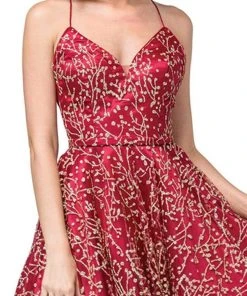 Dancing Queen - 3154 Trailing Glitter Motif A-Line Dress 11 Dancing Queen - 3154 Trailing Glitter Motif A-Line Dress