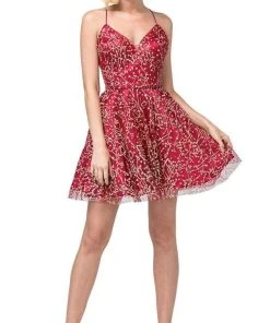 Dancing Queen - 3154 Trailing Glitter Motif A-Line Dress 10 Dancing Queen - 3154 Trailing Glitter Motif A-Line Dress