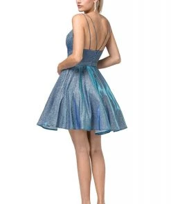 Cocktail Dresses Dancing Queen - 3183 Ruched V-Neck A-Line Short Dress