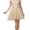 Cocktail Dresses Dancing Queen - 3199 Embellished Off-Shoulder A-line Dress