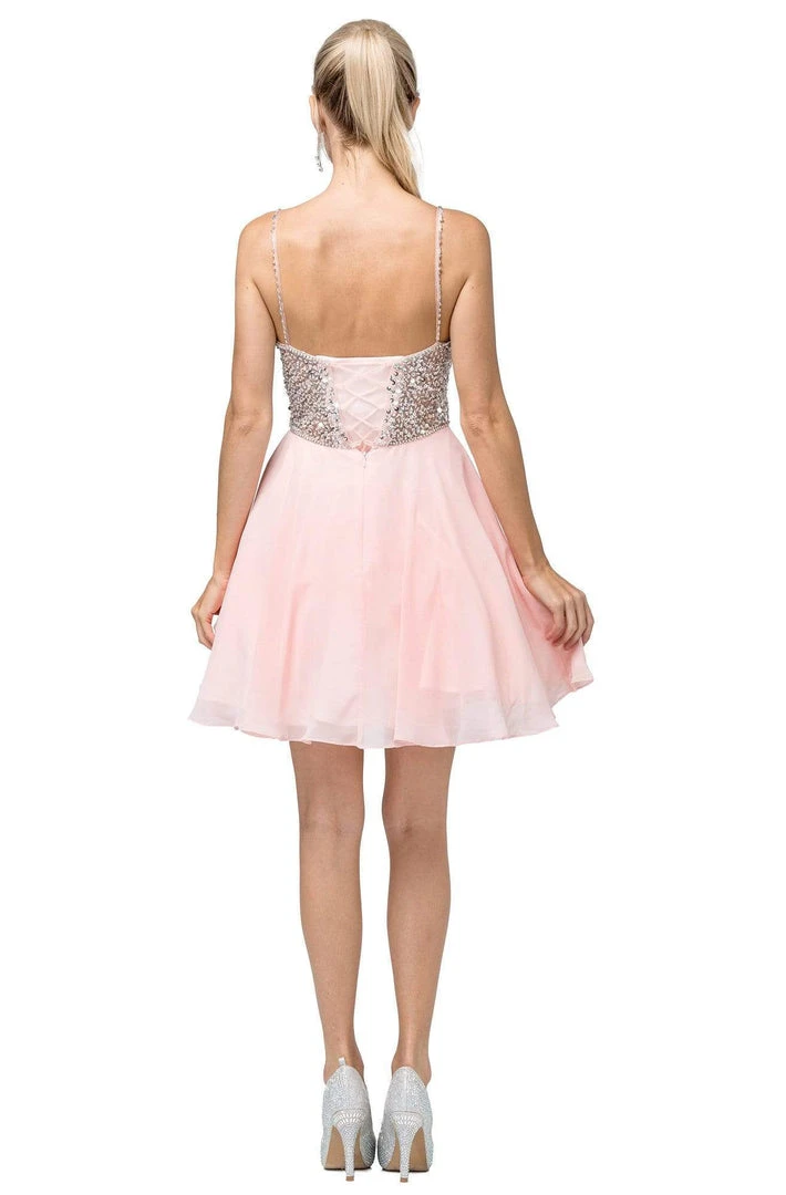 Cocktail Dresses Dancing Queen - 3226 Embellished Plunging V-Neck A-Line Dress 5 Cocktail Dresses Dancing Queen - 3226 Embellished Plunging V-Neck A-Line Dress