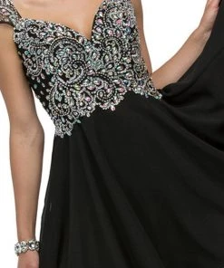 Dancing Queen - 9160 Cap Sleeve Adorned Sweetheart A-Line Cocktail Dress Cocktail Dresses