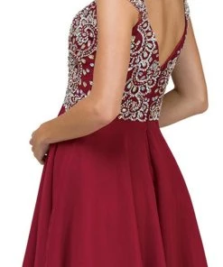 Dancing Queen - 9160 Cap Sleeve Adorned Sweetheart A-Line Cocktail Dress Cocktail Dresses