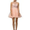 Dancing Queen - 9179 Flirty Jeweled Illusion Sweetheart Neck Polyester A-Line Dress