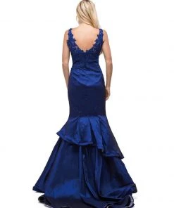 Formal Gowns Dancing Queen 9457 Sleeveless V-Neck Mermaid Evening Dress