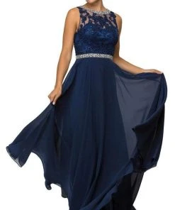 Formal Gowns Dancing Queen 9458 Beaded Illusion Lace Applique A-Line Dress - 1 Pc Dusty Lilac In Size XS Available 7 Formal Gowns Dancing Queen 9458 Beaded Illusion Lace Applique A-Line Dress - 1 Pc Dusty Lilac In Size XS Available