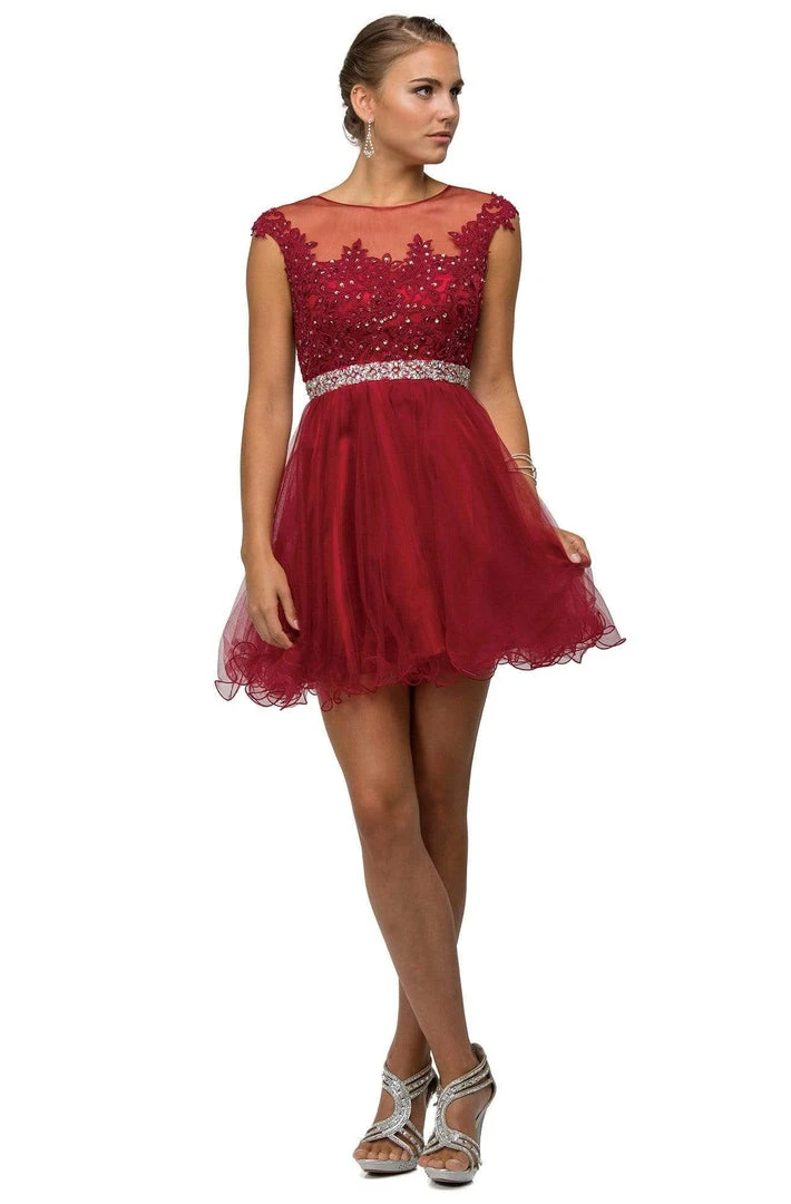 Cocktail Dresses Dancing Queen - 9489 Lace Applique A-line Cocktail Dress 5 Cocktail Dresses Dancing Queen - 9489 Lace Applique A-line Cocktail Dress