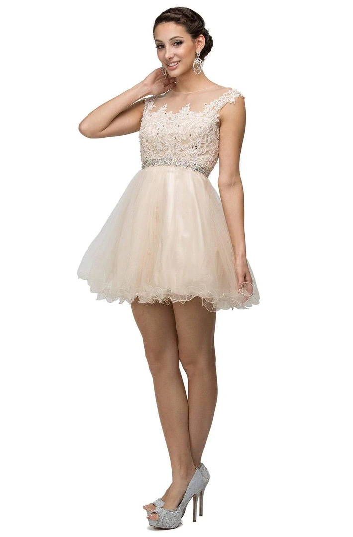 Cocktail Dresses Dancing Queen - 9489 Lace Applique A-line Cocktail Dress 6 Cocktail Dresses Dancing Queen - 9489 Lace Applique A-line Cocktail Dress