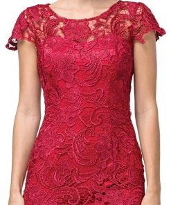 Dancing Queen - 9677 Lace Embroidered Scoop Neck Fitted Dress 7 Dancing Queen - 9677 Lace Embroidered Scoop Neck Fitted Dress
