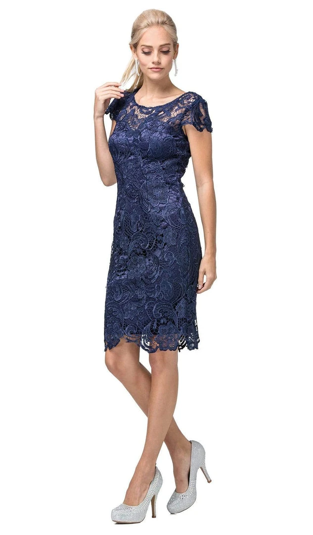 Dancing Queen - 9677 Lace Embroidered Scoop Neck Fitted Dress 5 Dancing Queen - 9677 Lace Embroidered Scoop Neck Fitted Dress