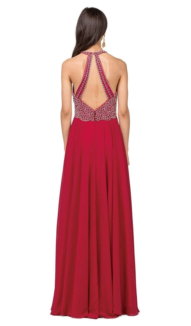 Formal Gowns Dancing Queen - Bead Embellished Halter Evening Dress 2402 - 1 Pc Blush In Size M Available 5 Formal Gowns Dancing Queen - Bead Embellished Halter Evening Dress 2402 - 1 Pc Blush In Size M Available
