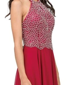 Formal Gowns Dancing Queen - Bead Embellished Halter Evening Dress 2402 - 1 Pc Blush In Size M Available 10 Formal Gowns Dancing Queen - Bead Embellished Halter Evening Dress 2402 - 1 Pc Blush In Size M Available