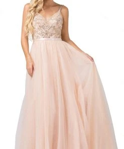 Dancing Queen - Beaded Bodice Tulle A-Line Gown 2519SC Formal Gowns