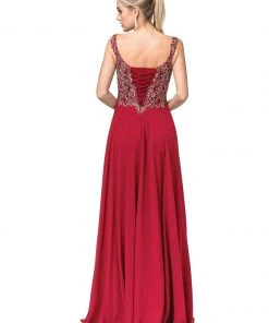 Dancing Queen - Beaded Lace Chiffon Gown 2818 Formal Gowns