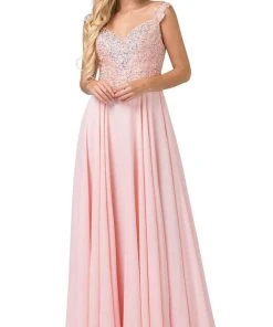 Dancing Queen - Beaded Lace Chiffon Gown 2818 Formal Gowns