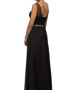 Dancing Queen - Illusion Chiffon A-line Dress 9541 - 1 Pc Black In Size XS Available 5 Dancing Queen - Illusion Chiffon A-line Dress 9541 - 1 Pc Black In Size XS Available