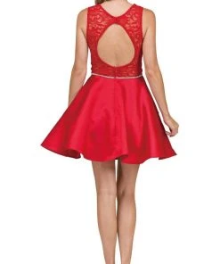 Dancing Queen - Lace Layered A-Line Cocktail Dress 2011 - 1 Pc Red In Size XL Available