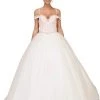Dancing Queen Off Shoulder Beaded Lace Bodice Ballgown 1188 Formal Gowns
