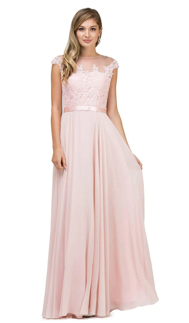 Dancing Queen - Sheer Floral A Line Long Gown 2121 - 1 Pc Champagne In Size S Available 3 Dancing Queen - Sheer Floral A Line Long Gown 2121 - 1 Pc Champagne In Size S Available