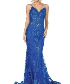 Formal Gowns Dancing Queen - Spaghetti Straps Sequin Long Gown 4118 - 2 Pcs Gold In Sizes Small And Medium Available 9 Formal Gowns Dancing Queen - Spaghetti Straps Sequin Long Gown 4118 - 2 Pcs Gold In Sizes Small And Medium Available