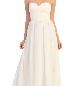 Dancing Queen Strapless Ruched Sweetheart Corset Long Dress 8789 Formal Gowns