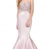 Dancing Queen - Strapless Ruffled Mermaid Prom Dress 9917 - 1 Pc Blush In Size L Available