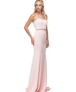 Dancing Queen Strapless Sweetheart Beaded Dress 9720 - 1 Pc. Blush In Size Extra Small Available