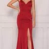 Dave & Johnny A10432 - Lace-Up Back Prom Gown With Slit