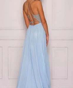 Formal Gowns Dave & Johnny A9236 - Laced Fitted Bodice Sleeveless A-Line Gown 5 Formal Gowns Dave & Johnny A9236 - Laced Fitted Bodice Sleeveless A-Line Gown