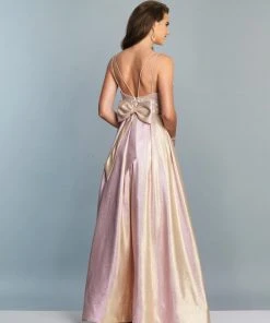 Dave & Johnny - Beaded Waist Deep V-neck A-line Dress A7229 - 1 Pc Pink In Size 2 Available 5 Dave & Johnny - Beaded Waist Deep V-neck A-line Dress A7229 - 1 Pc Pink In Size 2 Available