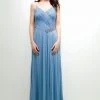 Formal Gowns Decode 1.8 - 181489 Surplice Ruched V-Neck Jeweled Chiffon Gown
