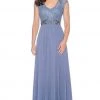 Formal Gowns Decode 1.8 - 182532D Embellished Lace Chiffon Dress
