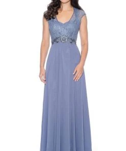 Formal Gowns Decode 1.8 - 182532D Embellished Lace Chiffon Dress