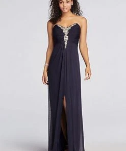 Decode 1.8 - 182934 Embellished Strapless Ruched Dress With Slit Formal Gowns