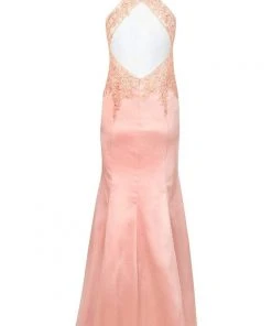 Decode 1.8 - 183859 Lace Applique Satin Long Gown Formal Gowns 10 Decode 1.8 - 183859 Lace Applique Satin Long Gown Formal Gowns