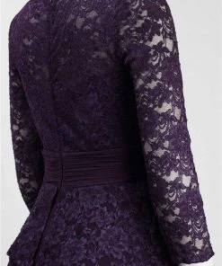 Decode 1.8 - 184004 Lace Jersey Mesh Long Sleeve Evening Dress Formal Gowns