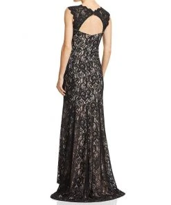 Formal Gowns Decode 1.8 - 184118 Allover Lace Gown With Cut Out Back
