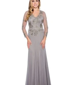 Decode 1.8 - 184244 Floral Embroidered Jersey Trumpet Dress Formal Gowns