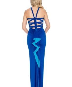 Formal Gowns Decode 1.8 - 184469 Halter Neck Flutter Jersey Column Dress 8 Formal Gowns Decode 1.8 - 184469 Halter Neck Flutter Jersey Column Dress