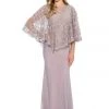 Decode 1.8 - 184553 Jersey Knit Long Gown With Lace Cape