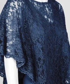 Decode 1.8 - 184553 Jersey Knit Long Gown With Lace Cape