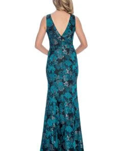 Formal Gowns Decode 1.8 - 184659 Floral Print Jacquard Trumpet Dress 8 Formal Gowns Decode 1.8 - 184659 Floral Print Jacquard Trumpet Dress